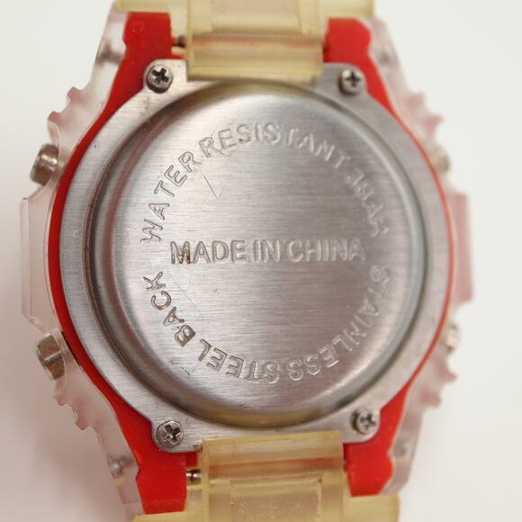 Beya Mens 45m Digital Sport Watch Red Clear Alarm Chrono with New Battery - Picture 13 of 13